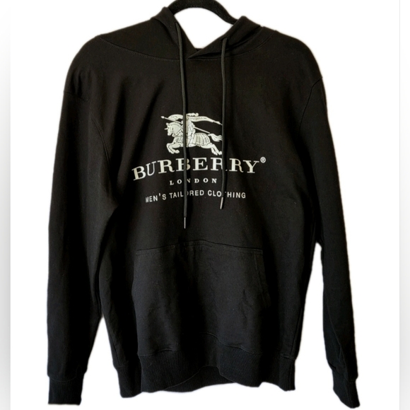 Burberry Other - Burberry London England Hoodie Mens LG Black Logo Pullover Sweatshirt